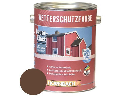 HORNBACH Holzfarbe Wetterschutzfarbe braun 2,5 L