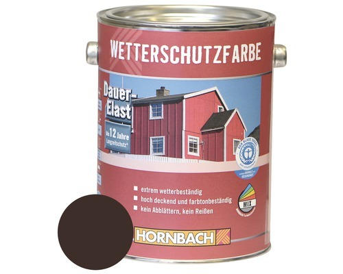 HORNBACH Holzfarbe Wetterschutzfarbe dunkelbraun 2,5 L