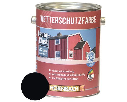 HORNBACH Holzfarbe Wetterschutzfarbe schwarz 2,5 L