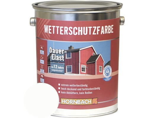 HORNBACH Holzfarbe Wetterschutzfarbe weiß 5 L