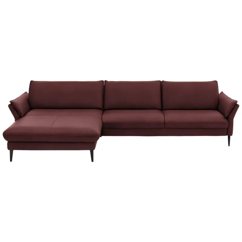 Ecksofa in Echtleder Beere