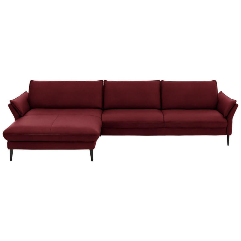 Ecksofa in Echtleder Rot