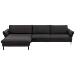 Ecksofa in Echtleder Dunkelbraun