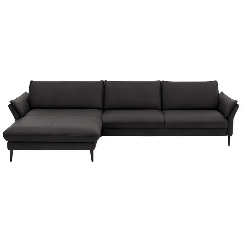 Ecksofa in Echtleder Dunkelbraun