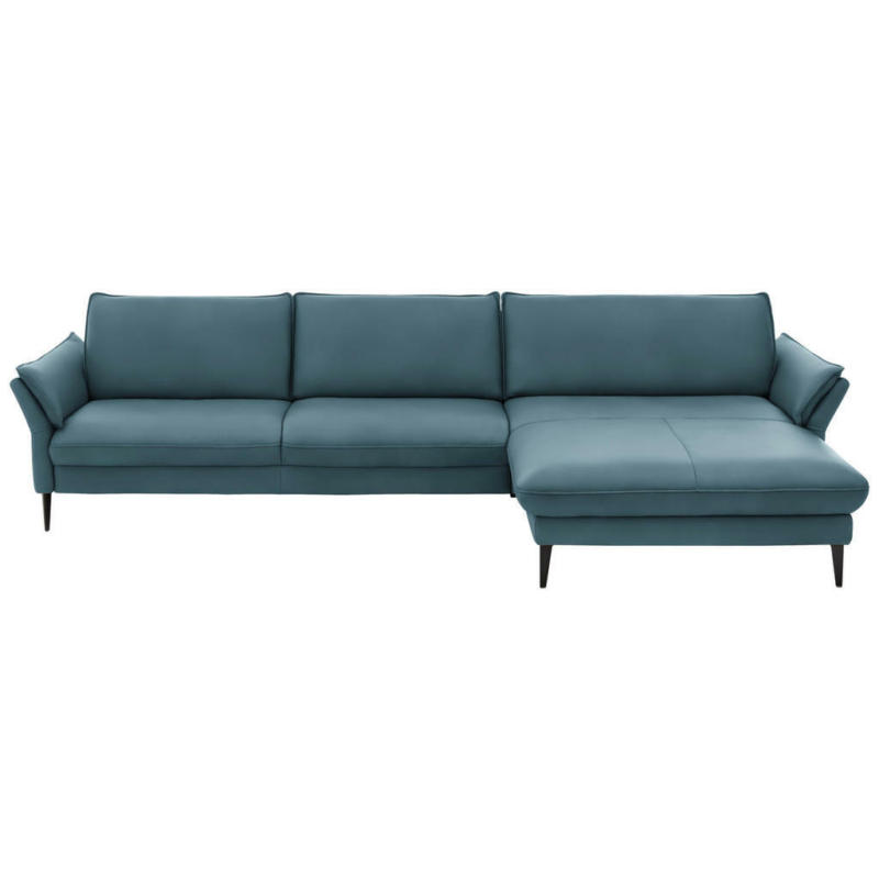 Ecksofa in Echtleder Blau