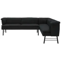 Eckbank 244/168 cm in Anthrazit, Schwarz