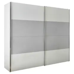 Schwebet&uuml;renschrank in Grau, Wei&szlig;