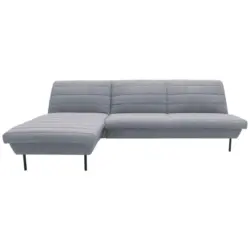 Ecksofa in Grau, Hellblau