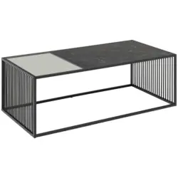 Couchtisch in Kunststoff, Glas, Holzwerkstoff