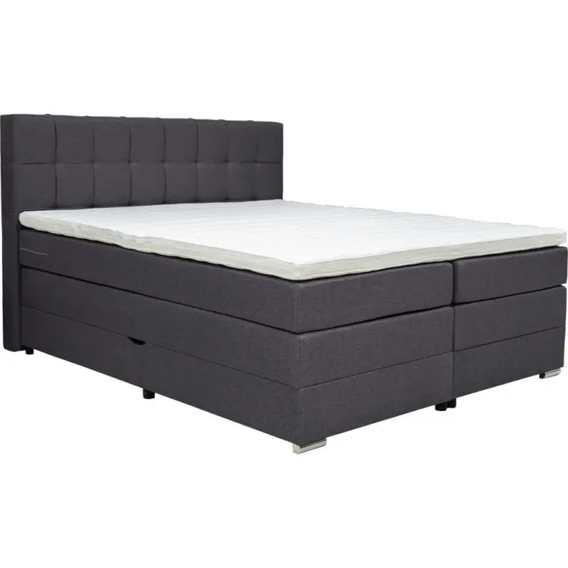 Boxspringbett 160/200 cm in Dunkelgrau