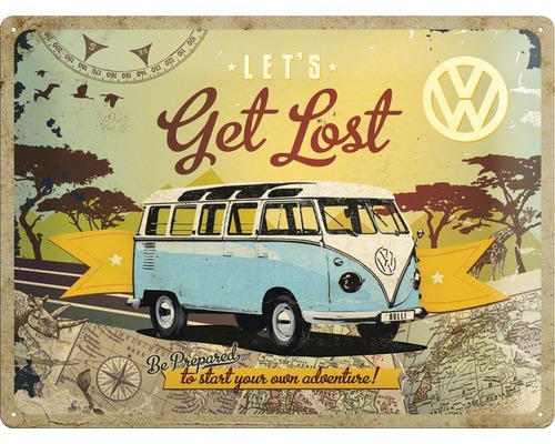 Blechschild VW Bulli - Get Lost 30x40 cm