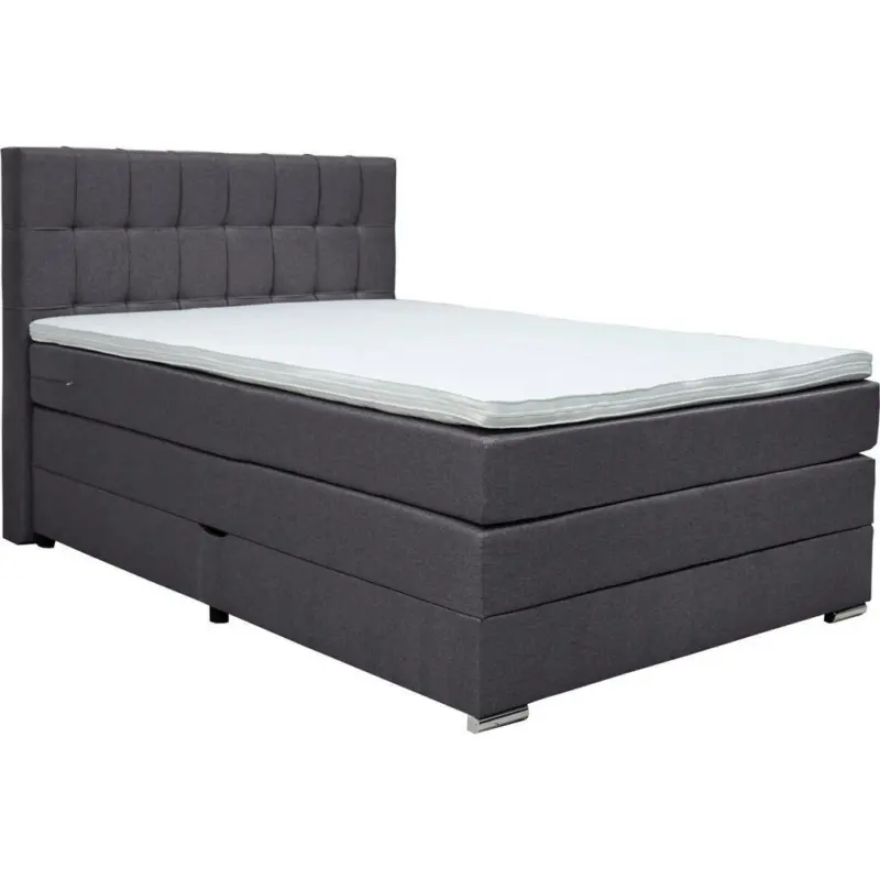 Boxspringbett 140/200 cm in Dunkelgrau
