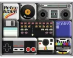 Hornbach Dekomagnet Retro Wave Media 9er-Set