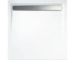 Extraflaches Duschwannen-Set mit Rinne Schulte D20207 90x90x2,5 cm weiß