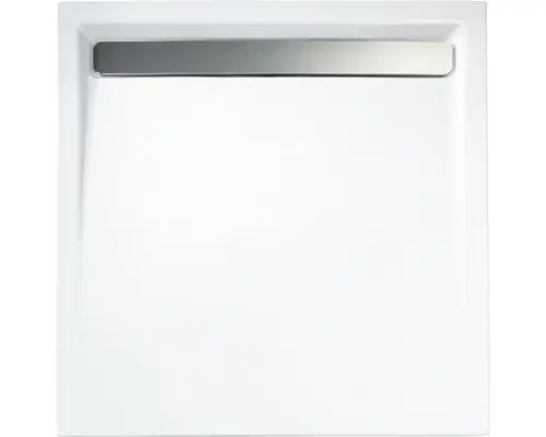 Extraflaches Duschwannen-Set mit Rinne Schulte D20207 90x90x2,5 cm weiß