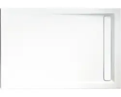 Extraflaches Rechteck-Duschwannen-Set mit Rinne Schulte D202912 90x120x2,5 cm weiß
