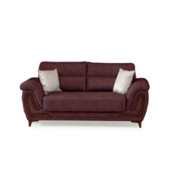 Zweisitzer-Sofa in Webstoff Altrosa