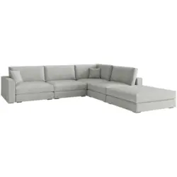 Ecksofa in Flachgewebe Silberfarben