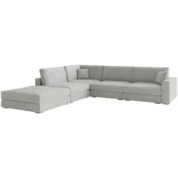 Ecksofa in Flachgewebe Silberfarben