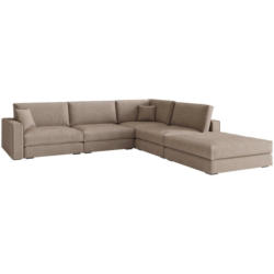 Ecksofa in Flachgewebe Beige