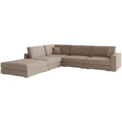 Ecksofa in Flachgewebe Beige