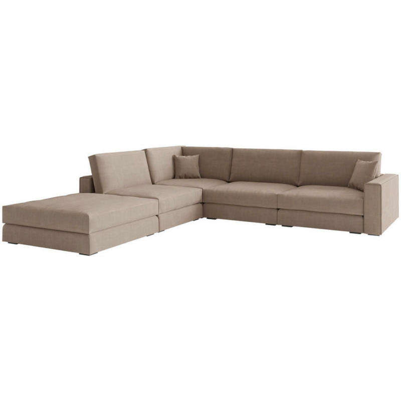 Ecksofa in Flachgewebe Beige