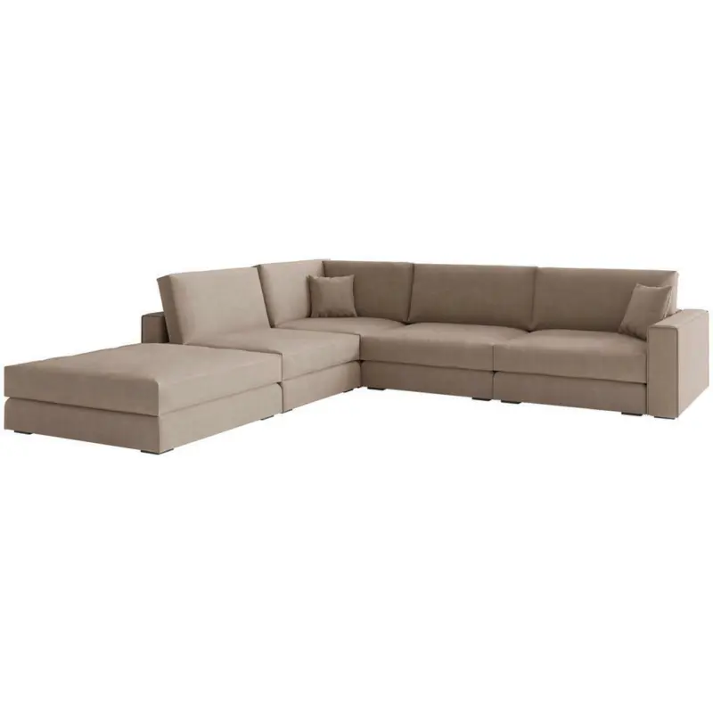 Ecksofa in Flachgewebe Beige