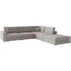 Ecksofa in Flachgewebe Dunkelgrau