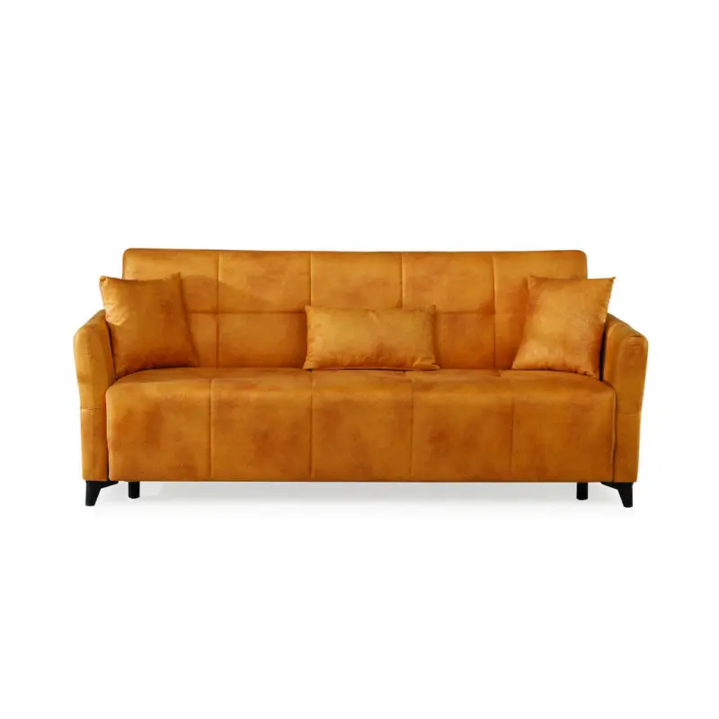 Schlafsofa in Webstoff Gelb