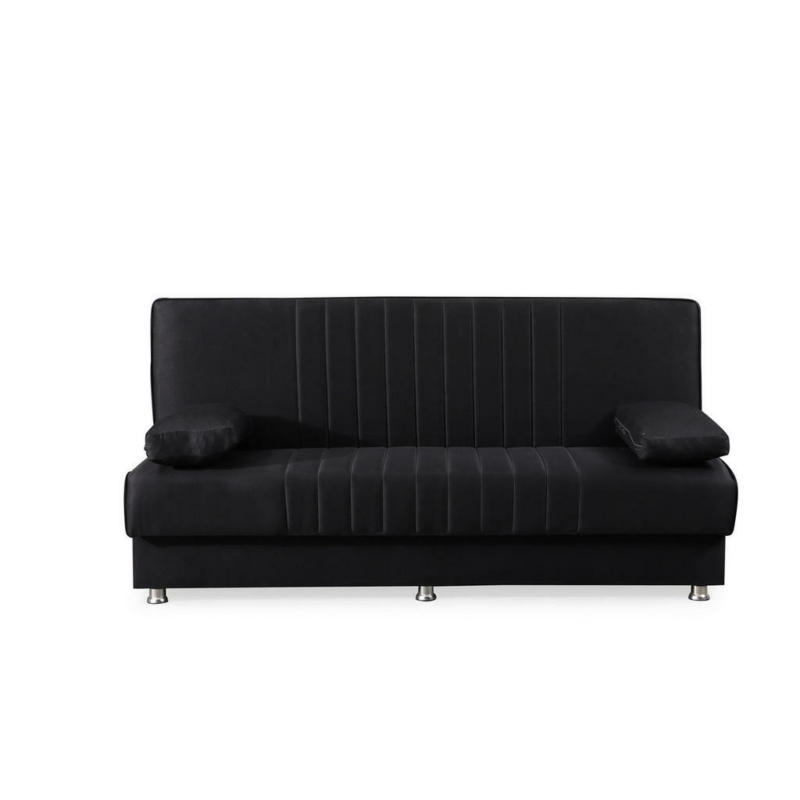 Schlafsofa in Webstoff Schwarz