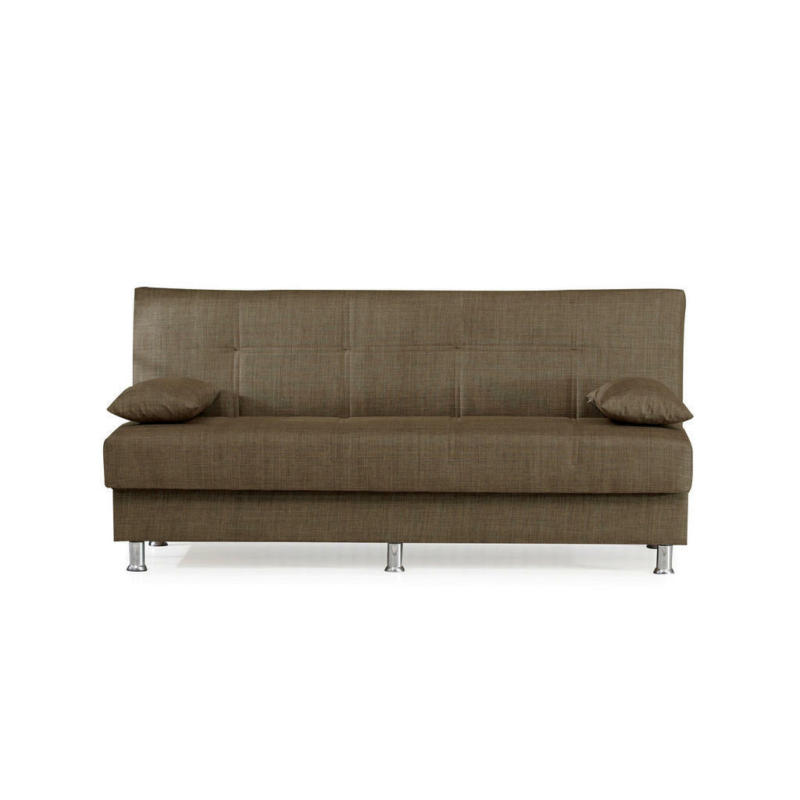 Schlafsofa in Webstoff Braun