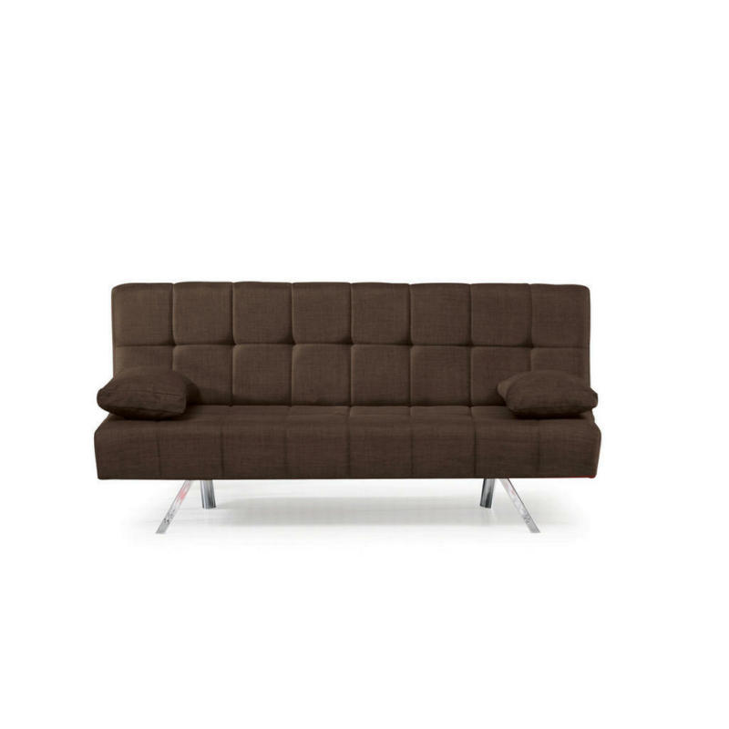 Schlafsofa in Webstoff Braun