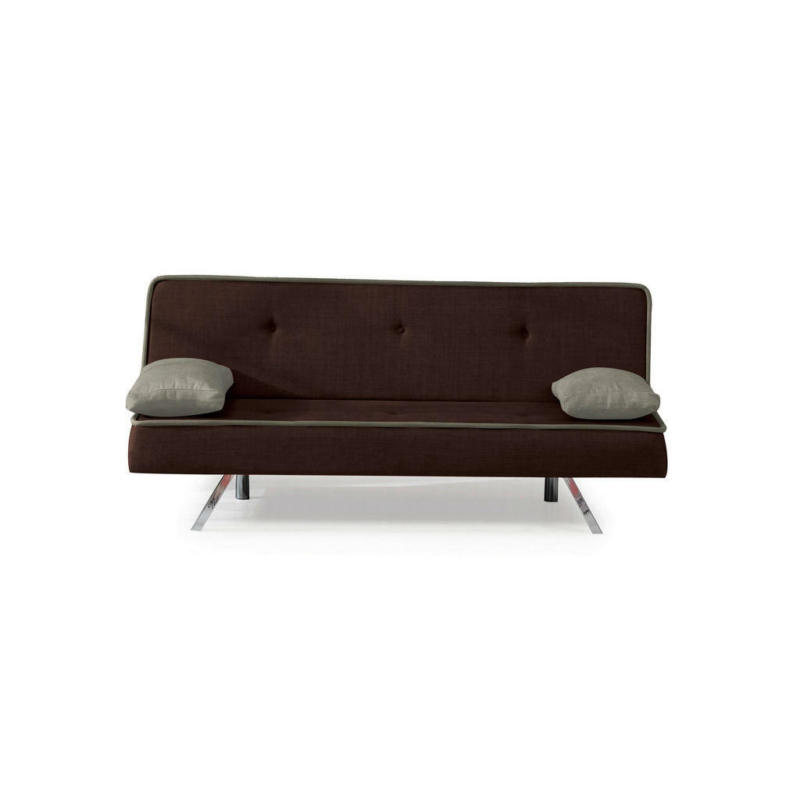 Schlafsofa in Webstoff Braun