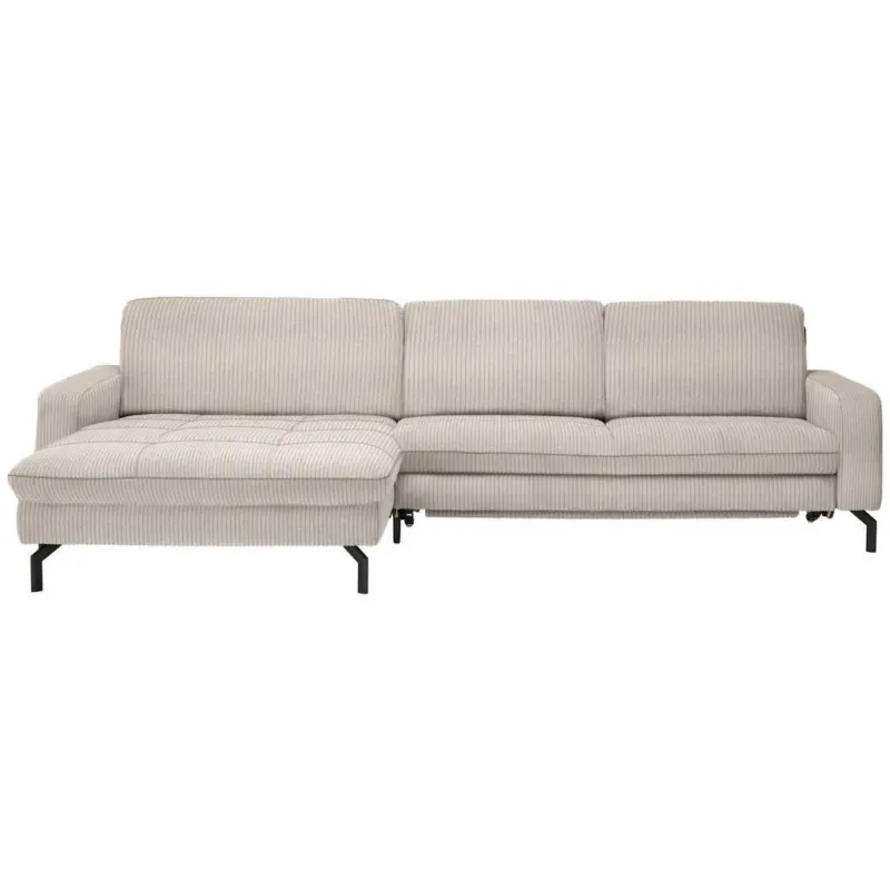 Ecksofa in Kord Hellbraun