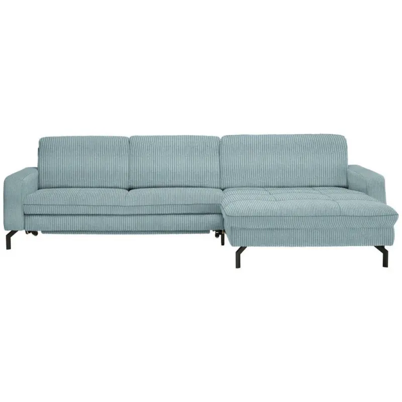Ecksofa in Kord Hellblau