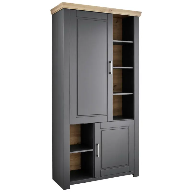 Schrank in Grau, Eiche Artisan