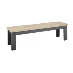 Sitzbank in Holzwerkstoff Grau, Eiche Artisan