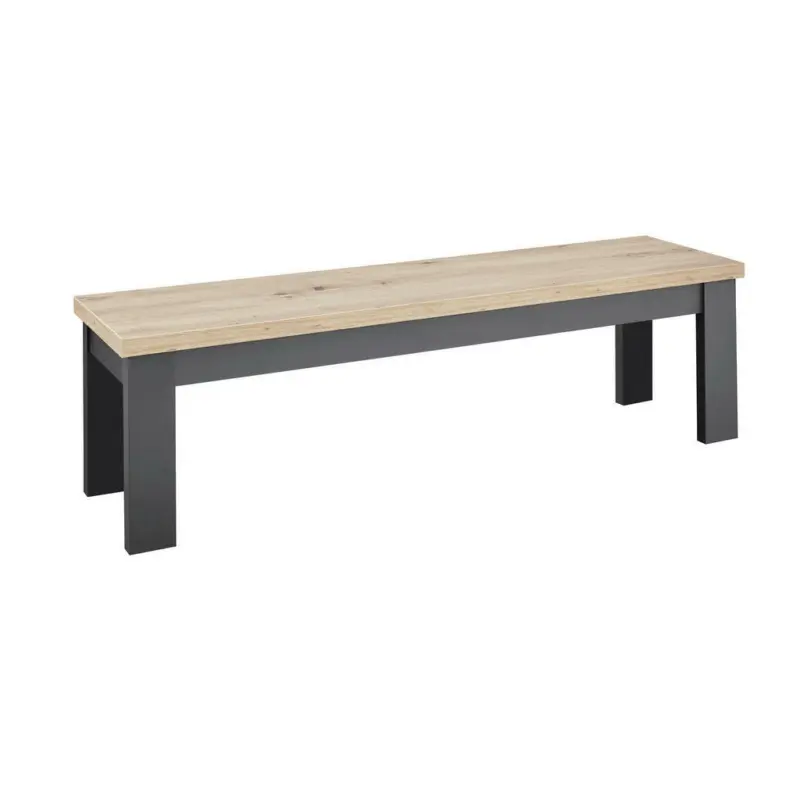 Sitzbank in Holzwerkstoff Grau, Eiche Artisan