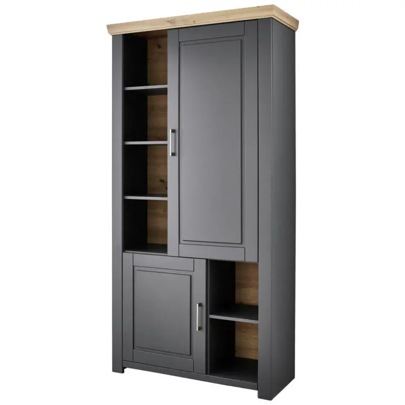 Schrank in Grau, Eiche Artisan