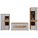 XXXLutz Lauterach - Ihr M&ouml;belhaus bei Bregenz Wohnwand 320/202/48 cm in Hellgrau, Eiche Artisan, Wildeiche