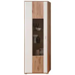 Vitrine in Weiß, Eichefarben