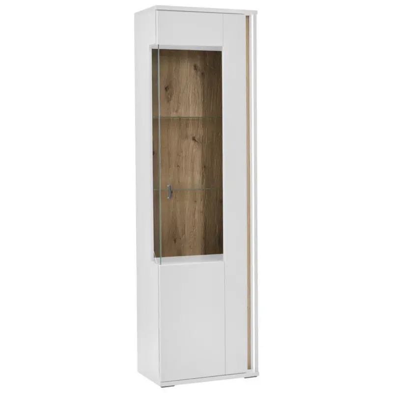 Vitrine in Weiß, Eiche Artisan