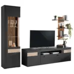 XXXLutz Lauterach - Ihr Möbelhaus bei Bregenz Wohnwand 266,3/205,2/50 cm in Dunkelgrau, Eiche Artisan