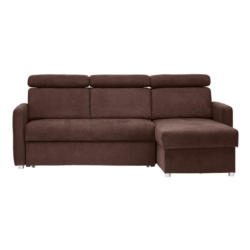 Ecksofa in Velours Braun