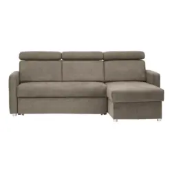 Ecksofa in Velours Beige
