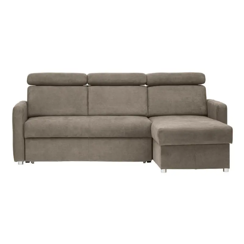 Ecksofa in Velours Beige