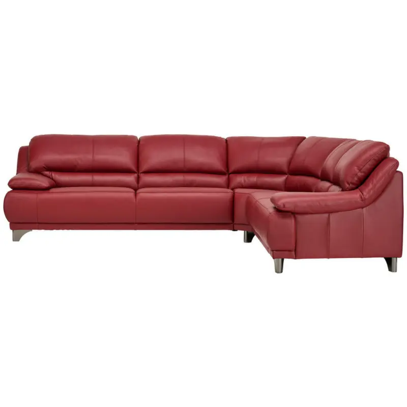 Ecksofa in Echtleder Rot