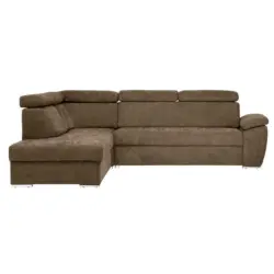 Ecksofa in Chenille Olivgrün