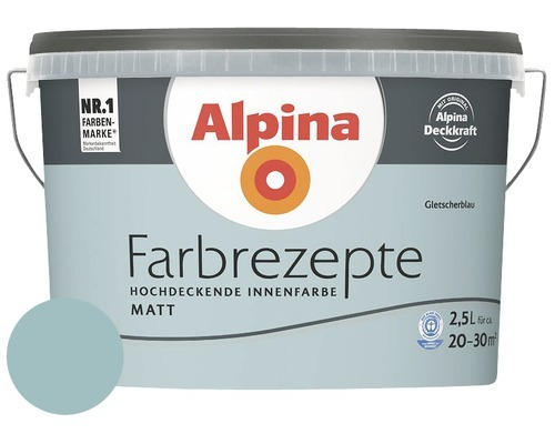 Alpina Wandfarbe Farbrezepte Gletscherblau 2,5 l