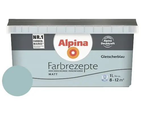 Alpina Wandfarbe Farbrezepte Gletscherblau 1 l